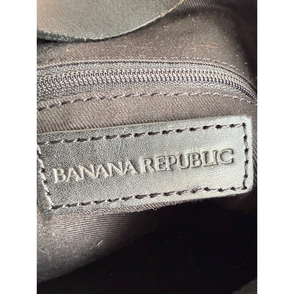 Banana Republic Wool Herringbone Hobo Bag Leather Tweed Shoulder Purse Academia - Picture 10 of 12
